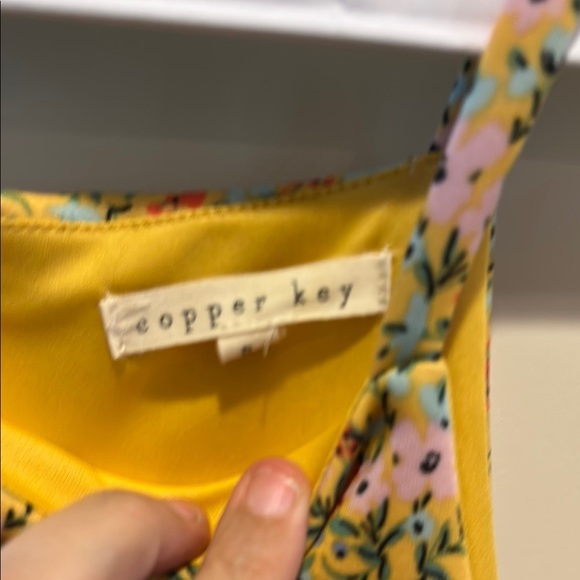 Copper Key Cream Ruffled Tiered Sundress - Picture 2 of 3